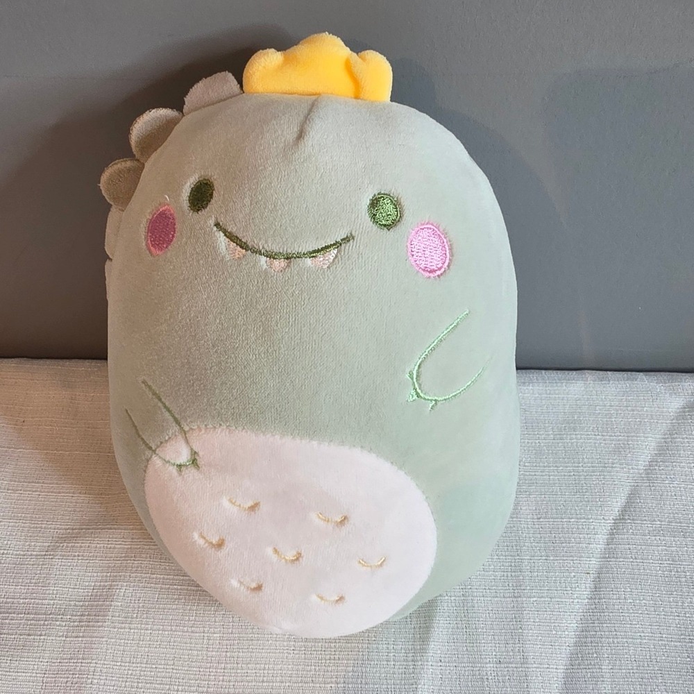 Green Dinosaur Plush with Crown Soft Squishy Stuffed Animal Toy